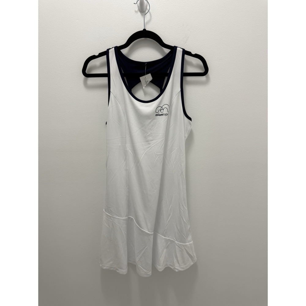 Miami‎ Open Women's Tennis Dress Size M White Navy Racerback NWT Athletic